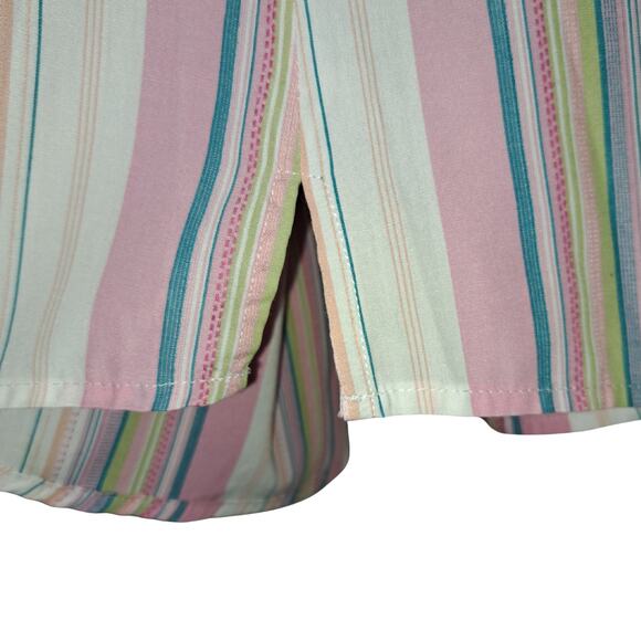 White Stag Womens Blouse Size XL Y2K Classic Mom Grandmacore Summer Stripes - Picture 4 of 5